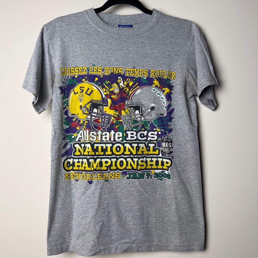 Champion Authentic Apparel LSU Football National Championship 2008 T-Shirt Small
